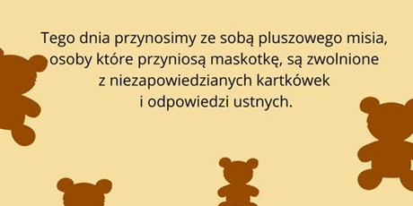 DZIEŃ PLUSZOWEGO MISIA W NASZEJ SZKOLE