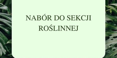 NABÓR DO SEKCJI ROŚLINNEJ "PLANT LOVERS"