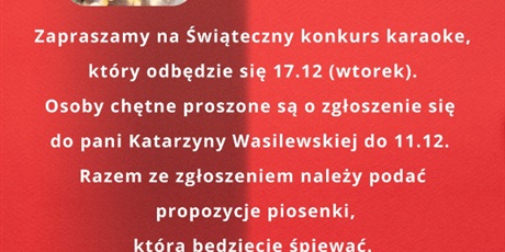 ŚWIĄTECZNY KONKURS KARAOKE