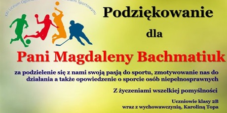 W ramach ogólnopolskiego projektu "Zaproś mnie na swoją lekcję" uczniowie klasy 2B mieli zaszczyt gościć niesamowitego gościa, p. Magda Bachmatiuk.