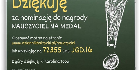 Wspieramy Panią Karolinę Topa - biologa XXI LO - w konkursie "Nauczyciel na medal". 