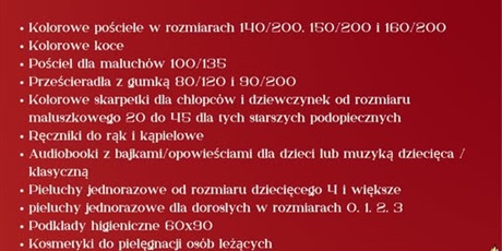 ZBIÓRKA DARÓW DLA HOSPICJUM