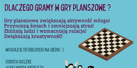 Dzień gier planszowych w bibliotece.